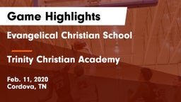Evangelical Christian School vs Trinity Christian Academy  Game Highlights - Feb. 11, 2020