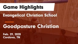 Evangelical Christian School vs Goodpasture Christian  Game Highlights - Feb. 29, 2020