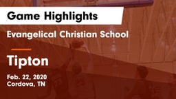 Evangelical Christian School vs Tipton Game Highlights - Feb. 22, 2020