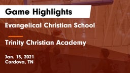 Evangelical Christian School vs Trinity Christian Academy  Game Highlights - Jan. 15, 2021