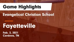 Evangelical Christian School vs Fayetteville  Game Highlights - Feb. 2, 2021