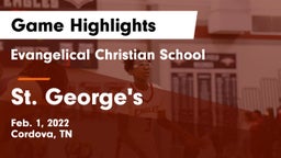 Evangelical Christian School vs St. George's  Game Highlights - Feb. 1, 2022