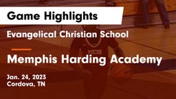 Evangelical Christian School vs Memphis Harding Academy Game Highlights - Jan. 24, 2023