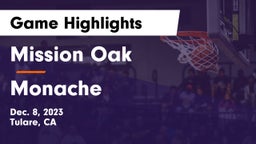 Mission Oak  vs Monache  Game Highlights - Dec. 8, 2023