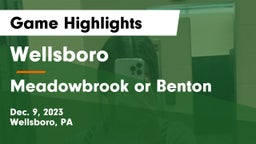 Wellsboro  vs Meadowbrook or Benton Game Highlights - Dec. 9, 2023
