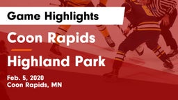 Coon Rapids  vs Highland Park  Game Highlights - Feb. 5, 2020
