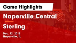 Naperville Central  vs Sterling  Game Highlights - Dec. 22, 2018