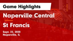 Naperville Central  vs St Francis Game Highlights - Sept. 22, 2020