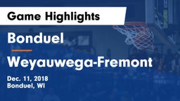 Bonduel  vs Weyauwega-Fremont  Game Highlights - Dec. 11, 2018