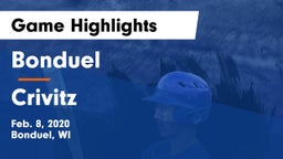 Bonduel  vs Crivitz Game Highlights - Feb. 8, 2020