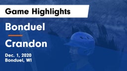 Bonduel  vs Crandon  Game Highlights - Dec. 1, 2020