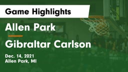 Allen Park  vs Gibraltar Carlson Game Highlights - Dec. 14, 2021
