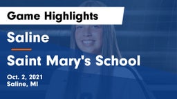 Saline  vs Saint Mary's School Game Highlights - Oct. 2, 2021