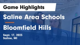 Saline Area Schools vs Bloomfield Hills  Game Highlights - Sept. 17, 2023