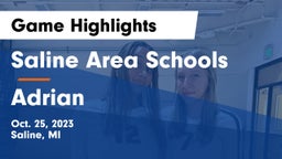 Saline Area Schools vs Adrian  Game Highlights - Oct. 25, 2023