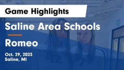 Saline Area Schools vs Romeo  Game Highlights - Oct. 29, 2023
