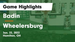 Badin  vs Wheelersburg  Game Highlights - Jan. 22, 2022