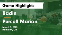 Badin  vs Purcell Marian  Game Highlights - March 3, 2023