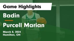 Badin  vs Purcell Marian  Game Highlights - March 8, 2024
