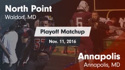 Matchup: North Point High vs. Annapolis  2016