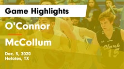 O'Connor  vs McCollum  Game Highlights - Dec. 5, 2020