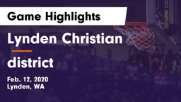 Lynden Christian  vs district Game Highlights - Feb. 12, 2020