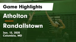 Atholton  vs Randallstown  Game Highlights - Jan. 13, 2020
