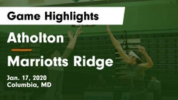 Atholton  vs Marriotts Ridge  Game Highlights - Jan. 17, 2020
