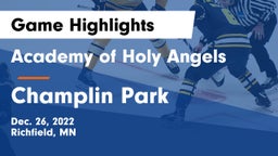 Academy of Holy Angels  vs Champlin Park  Game Highlights - Dec. 26, 2022