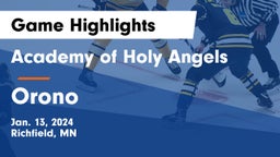 Academy of Holy Angels  vs Orono  Game Highlights - Jan. 13, 2024
