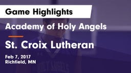Academy of Holy Angels  vs St. Croix Lutheran  Game Highlights - Feb 7, 2017