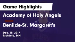 Academy of Holy Angels  vs Benilde-St. Margaret's Game Highlights - Dec. 19, 2017