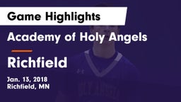 Academy of Holy Angels  vs Richfield  Game Highlights - Jan. 13, 2018