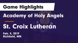 Academy of Holy Angels  vs St. Croix Lutheran  Game Highlights - Feb. 5, 2019