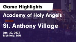 Academy of Holy Angels  vs St. Anthony Village  Game Highlights - Jan. 20, 2023