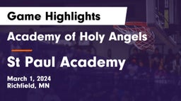 Academy of Holy Angels  vs St Paul Academy Game Highlights - March 1, 2024