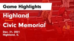 Highland  vs Civic Memorial  Game Highlights - Dec. 21, 2021