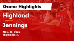 Highland  vs Jennings  Game Highlights - Nov. 25, 2023