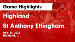 Highland  vs St Anthony Effingham Game Highlights - Dec. 30, 2023