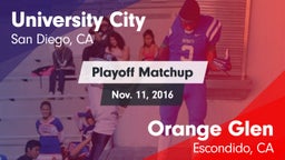 Matchup: University City HS vs. Orange Glen  2016