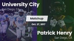 Matchup: University City HS vs. Patrick Henry  2017