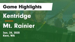 Kentridge  vs Mt. Rainier Game Highlights - Jan. 24, 2020