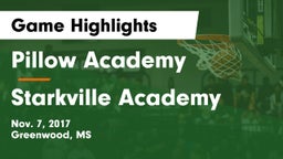 Pillow Academy vs Starkville Academy  Game Highlights - Nov. 7, 2017