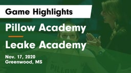 Pillow Academy vs Leake Academy  Game Highlights - Nov. 17, 2020