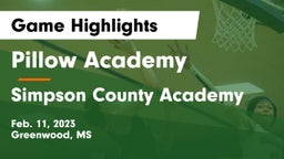 Pillow Academy vs Simpson County Academy Game Highlights - Feb. 11, 2023