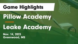 Pillow Academy vs Leake Academy  Game Highlights - Nov. 14, 2023