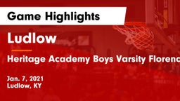 Ludlow  vs Heritage Academy Boys Varsity Florence Game Highlights - Jan. 7, 2021
