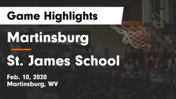 Martinsburg  vs St. James School Game Highlights - Feb. 10, 2020
