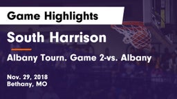 South Harrison  vs Albany Tourn. Game 2-vs. Albany Game Highlights - Nov. 29, 2018