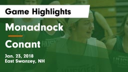 Monadnock  vs Conant Game Highlights - Jan. 23, 2018